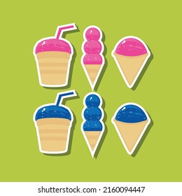 ice cream modern vector set