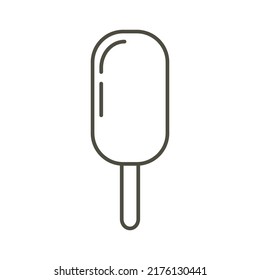 Eis creme monochrome einfache Vektorgrafik. Desserts-Ikone im Stil von Flachlinien-Kunst