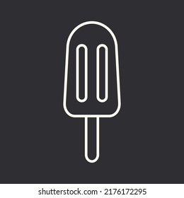 Ice crema monocromática simple ilustración vectorial. Icono de postre de comida en estilo de arte de línea plana
