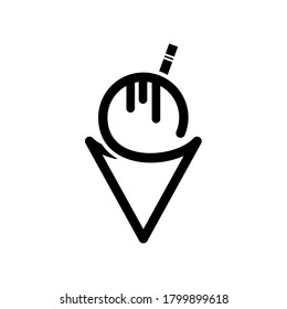 Ice cream monoline icon symbol
