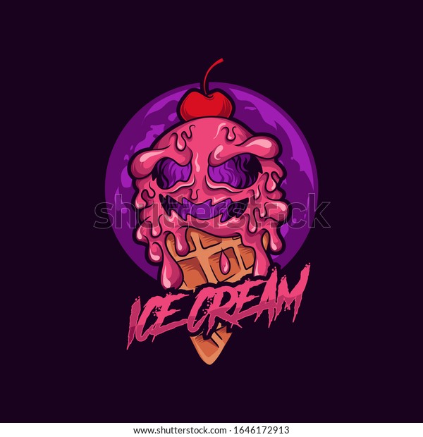 Ice Cream Monster Zombie Vector Illustration Stock Vector (Royalty Free ...