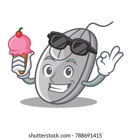 With ice cream mouse character cartoon style