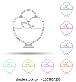Ice cream multi color icon. Simple thin line, outline vector of ice cream icons for ui and ux, website or mobile application