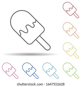Ice cream in multi color style icon. Simple thin line, outline vector of fast food icons for ui and ux, website or mobile application