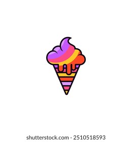 Eis mehrfarbig, abstraktes Logo-Design.