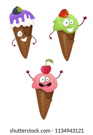 ice cream, multicolored, vector