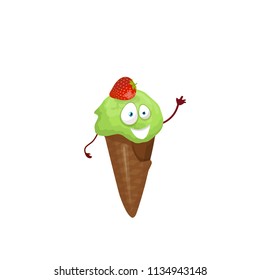 ice cream, multicolored, vector