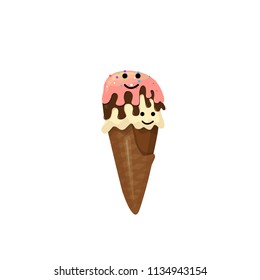 ice cream, multicolored, vector