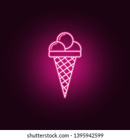Ice cream neon icon. Elements of fast food set. Simple icon for websites, web design, mobile app, info graphics