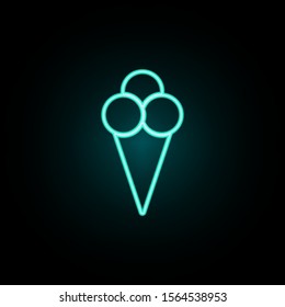 Ice cream neon icon. Simple thin line, outline vector of web icons for ui and ux, website or mobile application