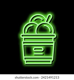 ice cream neon light sign vector. ice cream illustration