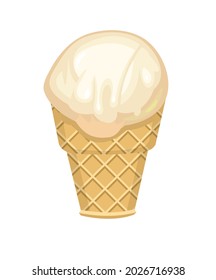 Ice cream. The object is isolated on a white background. Summer food sweet dessert. Flat design. Vector