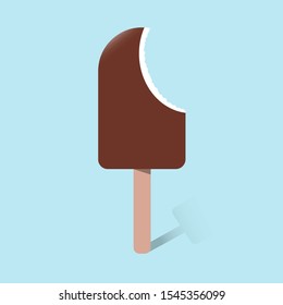 Ice cream on a blue background- vector illustration