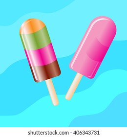 ice cream on a blue background