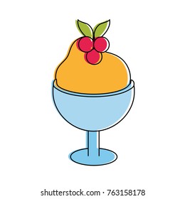 Ice cream on glass cup