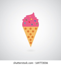 Ice cream on gray background 