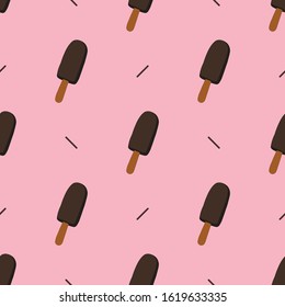 ice cream on a pink background. pattern. vector illustration
