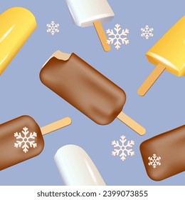 Eis auf nahtlosem Hintergrund. Nahtloses süßes Muster