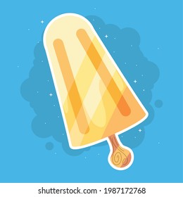 ice cream on sitck cartoon