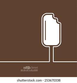 Ice cream on a stick on  background. 