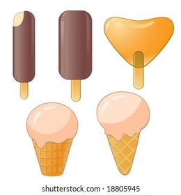 ice cream on a stick, candy and wafer