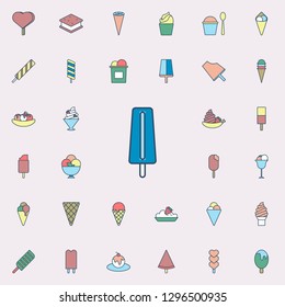 ice cream on stick colored dusk style icon. Ice cream icons universal set for web and mobile