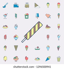 ice cream on stick colored dusk style icon. Ice cream icons universal set for web and mobile