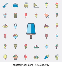 ice cream on stick colored dusk style icon. Ice cream icons universal set for web and mobile