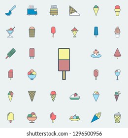 ice cream on stick colored dusk style icon. Ice cream icons universal set for web and mobile