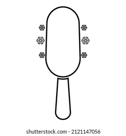 Ice cream on stick contour outline line icon black color vector illustration image thin flat style