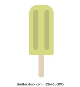 Ice cream on stick flat illustration