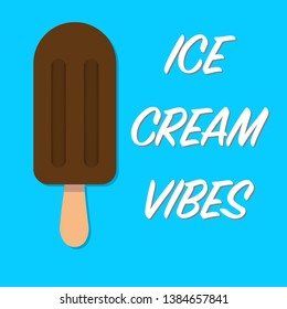 ice cream on stick in flat design vector
