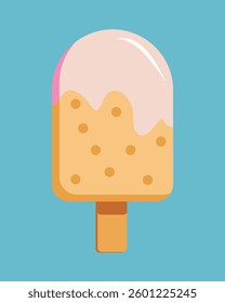 Ice cream on a stick with glaze - a sweet vector