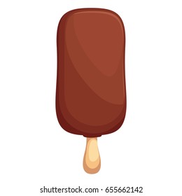 Ice cream on stick. Good for menu design. Vector illustration