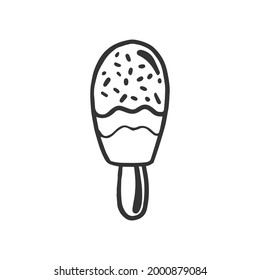 Ice Cream on Stick Icon Graphic Design Template Isolated