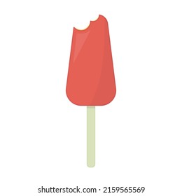 Ice cream on a stick icon. Ice lolly. Color silhouette. Vertical front side view. Vector simple flat graphic illustration. Isolated object on a white background. Isolate.