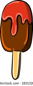 Ice cream on stick, illustration, vector on white background