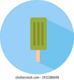 Ice cream on stick, illustration, vector on a white background.
