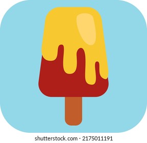 Ice cream on stick, illustration, vector on a white background.