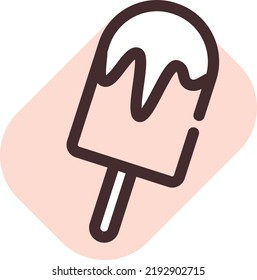 Ice cream on stick, illustration, vector on a white background.