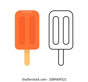 ice cream on a stick. isolated on white background