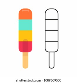 ice cream on a stick. isolated on white background