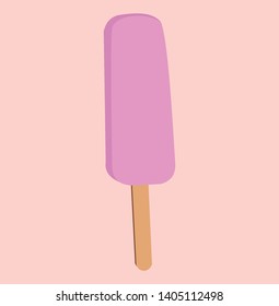 Ice cream on stick isolated on pink background
