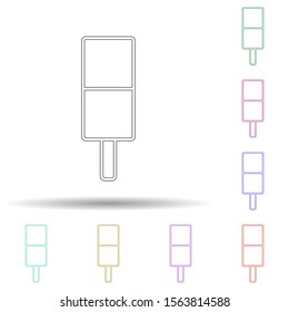 Ice cream on stick multi color icon. Simple thin line, outline vector of ice cream icons for ui and ux, website or mobile application