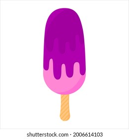 Ice cream on a stick with multilayer glaze