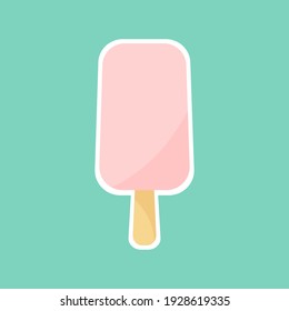 Ice cream on a stick in pastel colors. Funny minimalist print. Design for decor, paper and textiles.