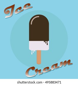Ice cream on a stick popsicle vector icon