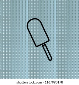 Ice cream on stick, vector outline icon