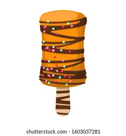 Ice cream on stick vector icon.Cartoon vector icon isolated on white background ice cream on stick.