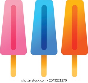 Ice cream on stick vector art and illustration